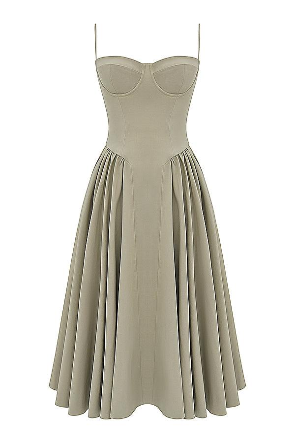 ONBRE®  | TWILL KORSET MIDI JURK