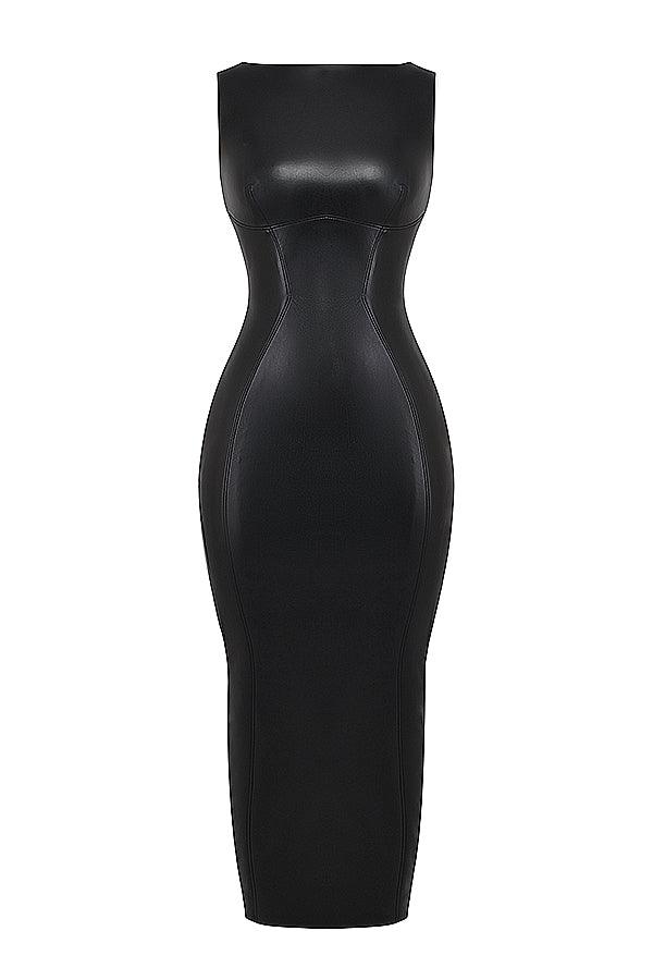 ONBRE®  | LUXE LEREN MAXI JURK