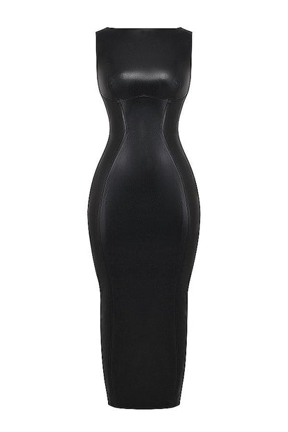 ONBRE®  | LUXE LEREN MAXI JURK