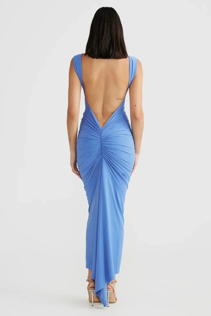 ONBRE® | BACKLESS LANG GEPLOOIDE JURK