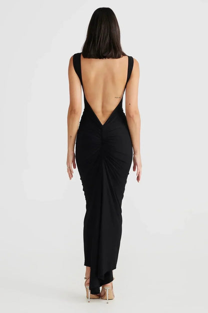 ONBRE® | BACKLESS LANG GEPLOOIDE JURK