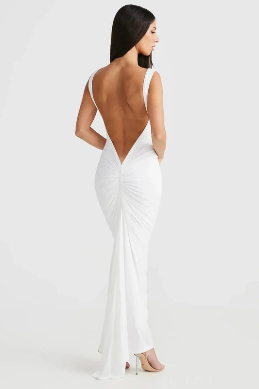 ONBRE® | BACKLESS LANG GEPLOOIDE JURK