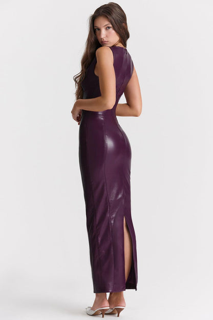 ONBRE®  | LUXE LEREN MAXI JURK
