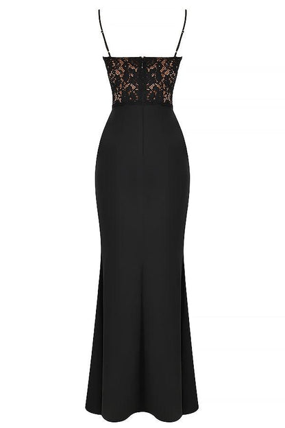 ONBRE®  | ZWARTE KORSET MAXI JURK