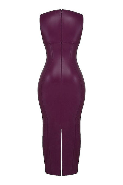 ONBRE®  | LUXE LEREN MAXI JURK